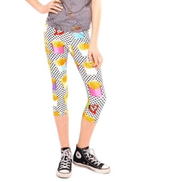 Terez GIRLS French Fry Haven /Capri Leggings NWT Size GIRLS XL - Picture 1 of 9